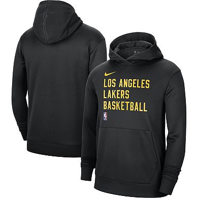 Unisex Nike Black Los Angeles Lakers 2023/24 Performance Spotlight On-Court Practice Pullover Hoodie