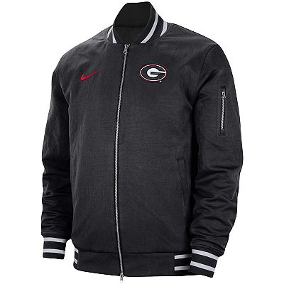 Men s Nike Black Georgia Bulldogs Full Zip Bomber Jacket