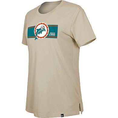 Women's New Era Tan Miami Dolphins Third Down Historic T-Shirt