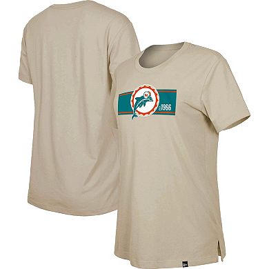 Women's New Era Tan Miami Dolphins Third Down Historic T-Shirt