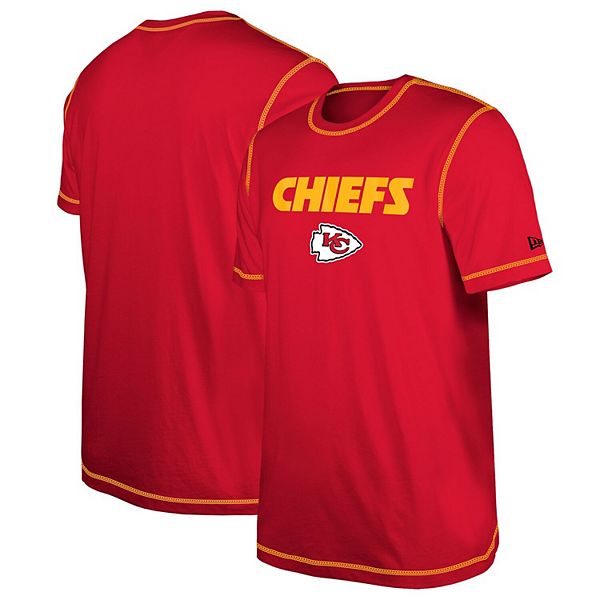Men's New Era Red Kansas City Chiefs Third Down Puff Print T-Shirt