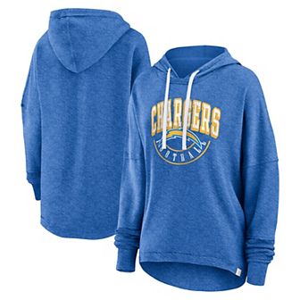 Women's Fanatics Branded Powder Blue Los Angeles Chargers Lounge Helmet Arch Pullover Hoodie