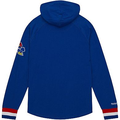 Men's Mitchell & Ness Royal Kansas Jayhawks Legendary Raglan Pullover Hoodie