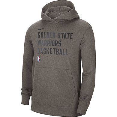 Unisex Nike Olive Golden State Warriors 2023/24 Performance Spotlight On-Court Practice Pullover Hoodie