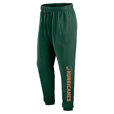 Men's Fanatics Branded Green Miami Hurricanes Chop Block Fleece Sweatpants