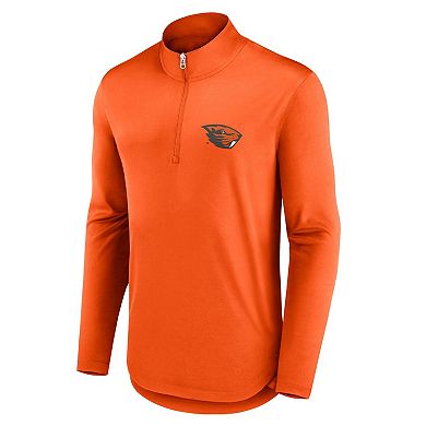 Men's Fanatics Branded Orange Oregon State Beavers Quarterback Mock Neck Quarter-Zip Top