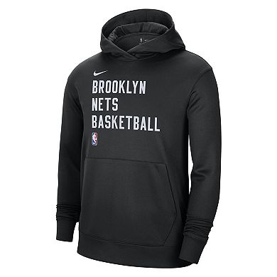 Unisex Nike Black Brooklyn Nets 2023/24 Performance Spotlight On-Court Practice Pullover Hoodie