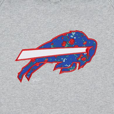 Women's New Era Gray Buffalo Bills Floral Raglan Pullover Hoodie