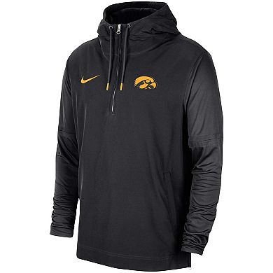 Men's Nike Black Iowa Hawkeyes 2023 Sideline Player Quarter-Zip Hoodie ...