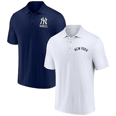 Men's Fanatics Branded Navy/White New York Yankees Two-Pack Logo Lockup Polo Set