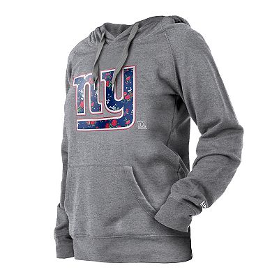 Women s New Era Gray New York Giants Floral Raglan Pullover Hoodie