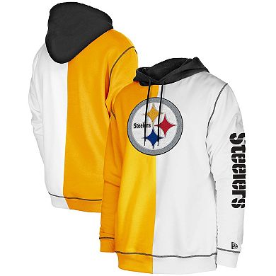 Men's New Era Gold/White Pittsburgh Steelers Third Down Split Raglan ...