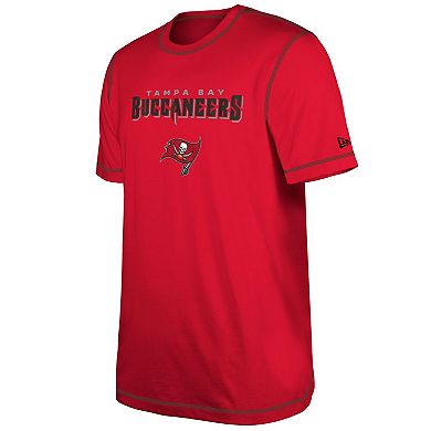 Men's New Era Red Tampa Bay Buccaneers Third Down Puff Print T-Shirt