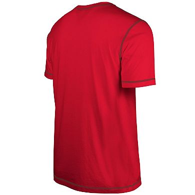 Men's New Era Red Tampa Bay Buccaneers Third Down Puff Print T-Shirt