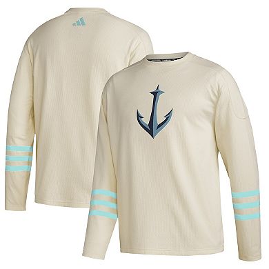 Men's adidas  Khaki Seattle Kraken AEROREADY Pullover Sweater