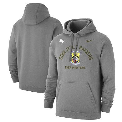 Men's Nike  Heather Gray Air Force Falcons Rivalry Badge Club Pullover Hoodie
