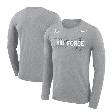Men's Nike  Heather Gray Air Force Falcons Rivalry Plane Legend Performance T-Shirt