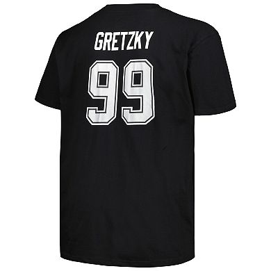 Men's Profile Wayne Gretzky Black Los Angeles Kings Big & Tall Name & Number T-Shirt