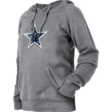Women's New Era Gray Dallas Cowboys Floral Raglan Pullover Hoodie