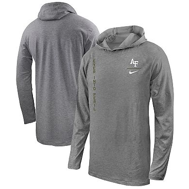Men's Nike  Heather Gray Air Force Falcons Rivalry Pullover Long Sleeve Hoodie T-Shirt