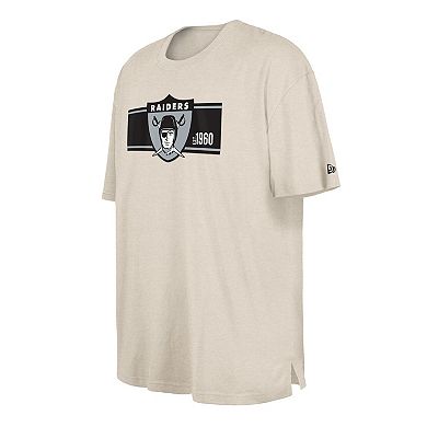 Men's New Era Cream Oakland Raiders Third Down Big & Tall Historic T-Shirt