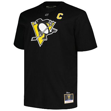 Men's Profile Mario Lemieux Black Pittsburgh Penguins Big & Tall Captain Patch Name & Number T-Shirt