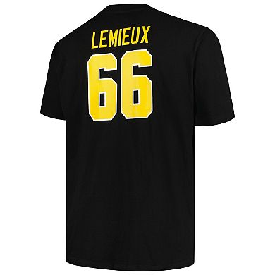 Men's Profile Mario Lemieux Black Pittsburgh Penguins Big & Tall Captain Patch Name & Number T-Shirt