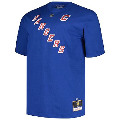Men's Profile Mark Messier Blue New York Rangers Big & Tall Captain Patch Name & Number T-Shirt
