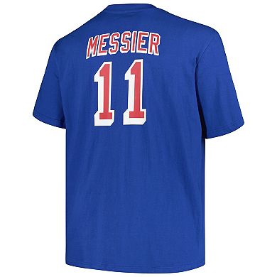 Men's Profile Mark Messier Blue New York Rangers Big & Tall Captain Patch Name & Number T-Shirt