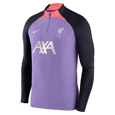 Men's Nike Purple Liverpool Strike Drill 2023/24 Performance Quarter-Zip Long Sleeve Top