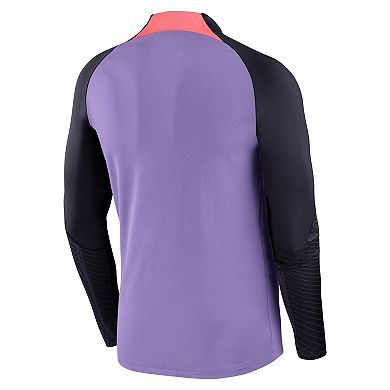 Men's Nike Purple Liverpool Strike Drill 2023/24 Performance Quarter-Zip Long Sleeve Top