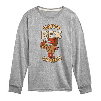 Boys 8-20 Happy Rex Giving Long Sleeve Graphic Tee