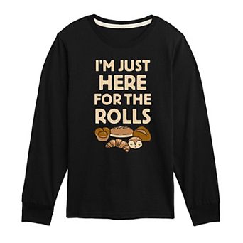 Boys 8-20 Here For The Rolls Long Sleeve Graphic Tee