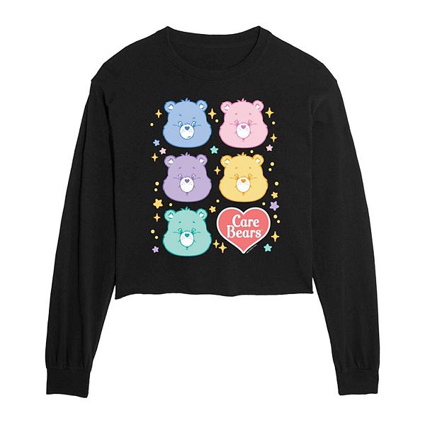 Juniors' Care Bears Group Cropped Long Sleeve Tee