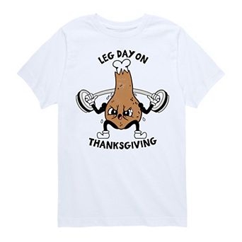 Boys 8-20 Leg Day On Thanksgiving Graphic Tee