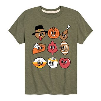 Boys 8-20 Thanksgiving Grid Graphic Tee