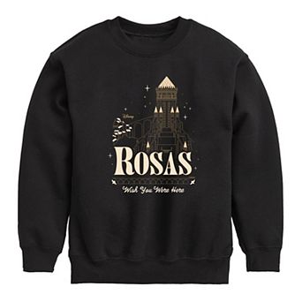 Disney's Wish Boys 8-20 Rosas Wish You Were Here Crew Fleece Sweatshirt