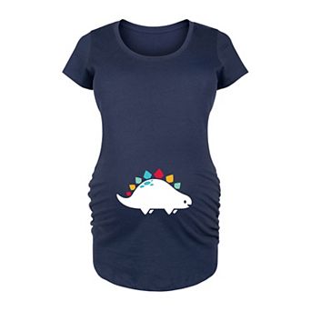 Maternity Rainbow Dinosaur Belly Hit Graphic Tee