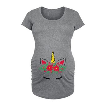 Maternity Unicorn Christmas Graphic Tee
