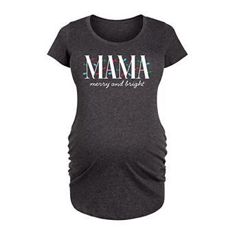 Maternity Mama Christmas Lights Graphic Tee