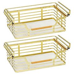 Mdesign Metal Kitchen Under Shelf Storage Baskets - 2 Pack - Soft