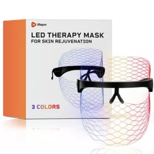 LifePro LED Light Therapy Face Mask, Black