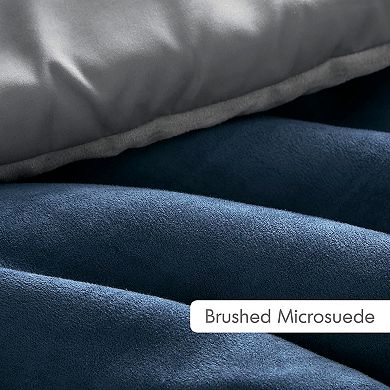 510 Design Boulder Stripe Pieced Faux Suede Comforter Set