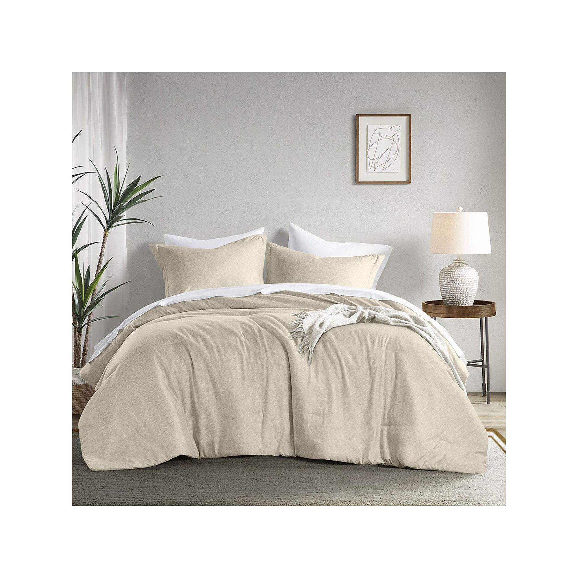 510 Design Camden Chambray Print Solid Comforter Set, Brown