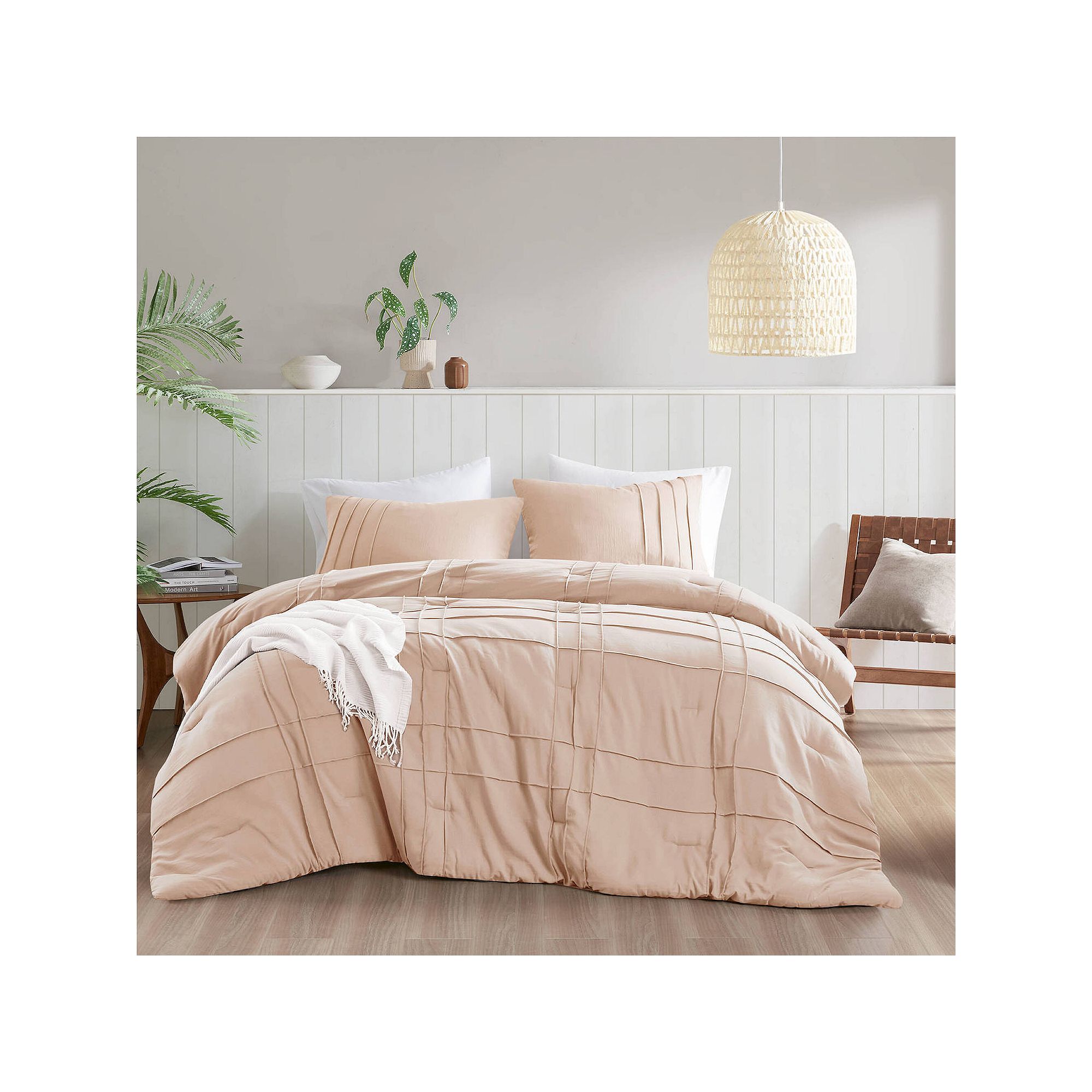 510 Design Porter Soft Washed Pleated Comforter Set, Blush