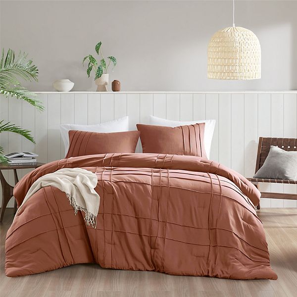 510 Design Porter Soft Washed Pleated Comforter Set - Clay (CAL KING)