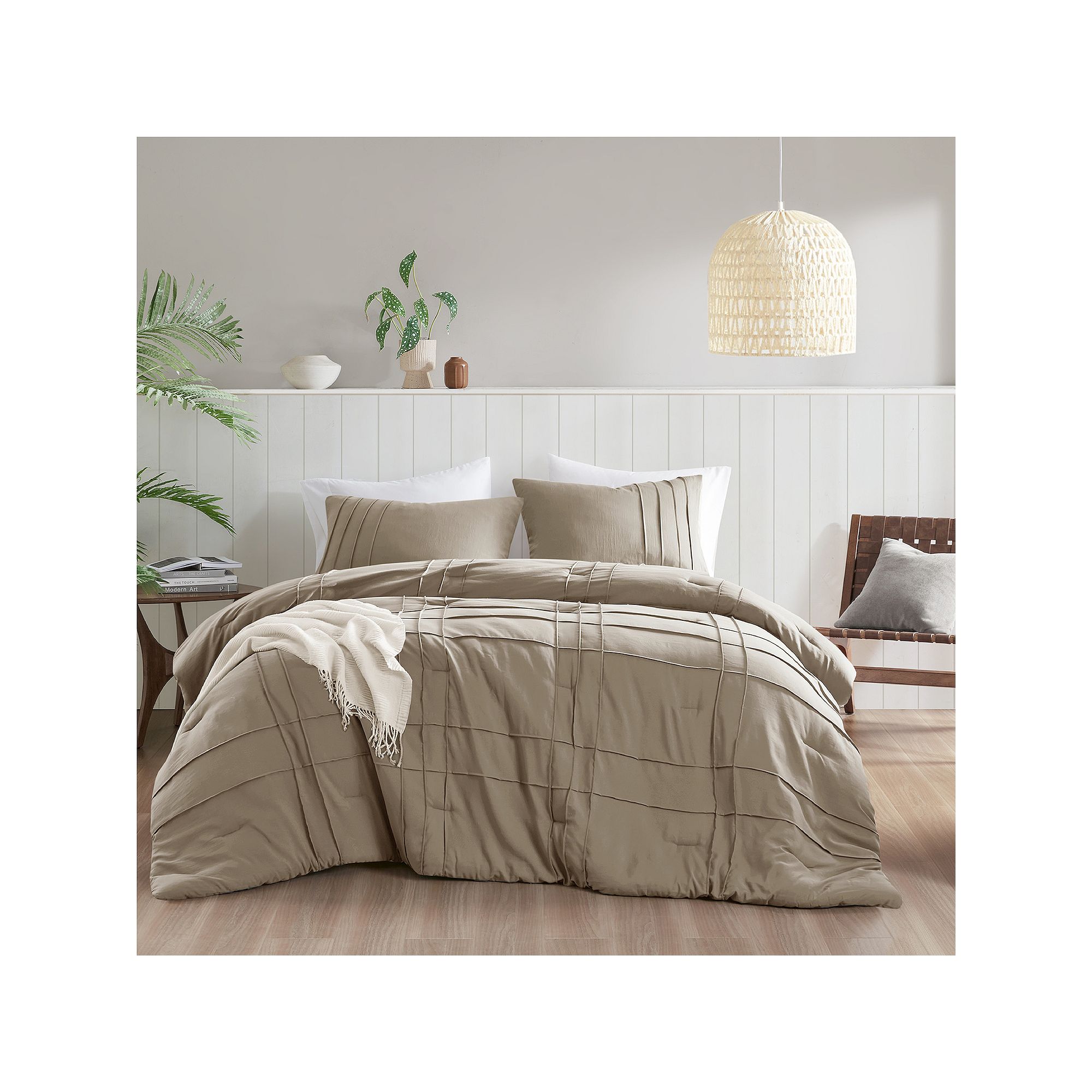 510 Design Porter Soft Washed Pleated Comforter Set, Green