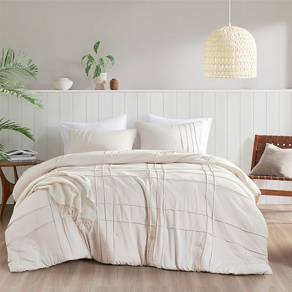 510 Design Porter Soft Washed Pleated Comforter Set - Neutral (TWIN/TWNXL)