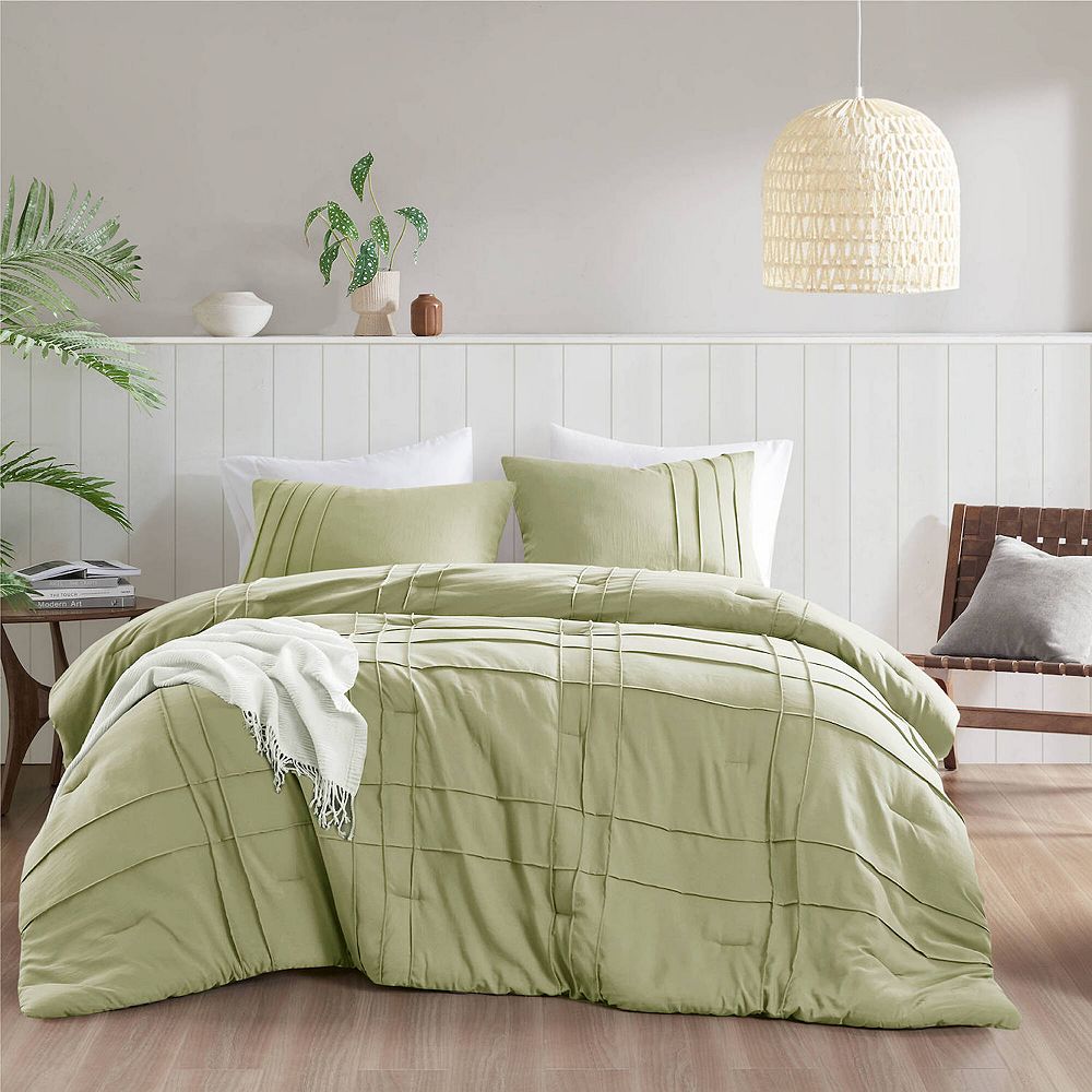 Color: Neutral 510 Design Porter Soft Washed Pleated Comforter Set
