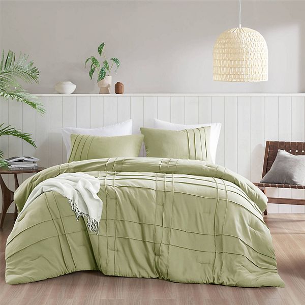 510 Design Porter Soft Washed Pleated Comforter Set - Sage (CAL KING)